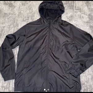 Black windbreaker